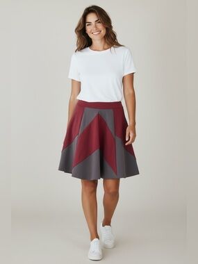 MM Couture By Miss Me Ponte Knit Skirt Res & Gray Size Small